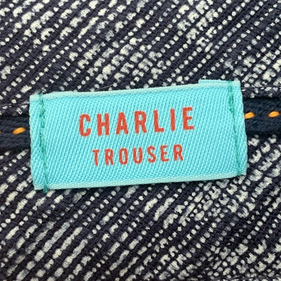 ANTHROPOLOGIE Cartonnier Charlie Crop Trouser Pant Cotton Stretch Blue Pattern - Picture 4 of 10